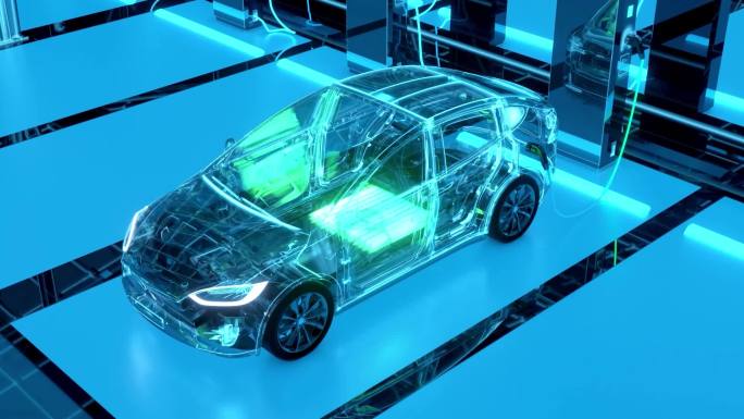 全息充电桩汽车行驶新能源科技AE+C4D