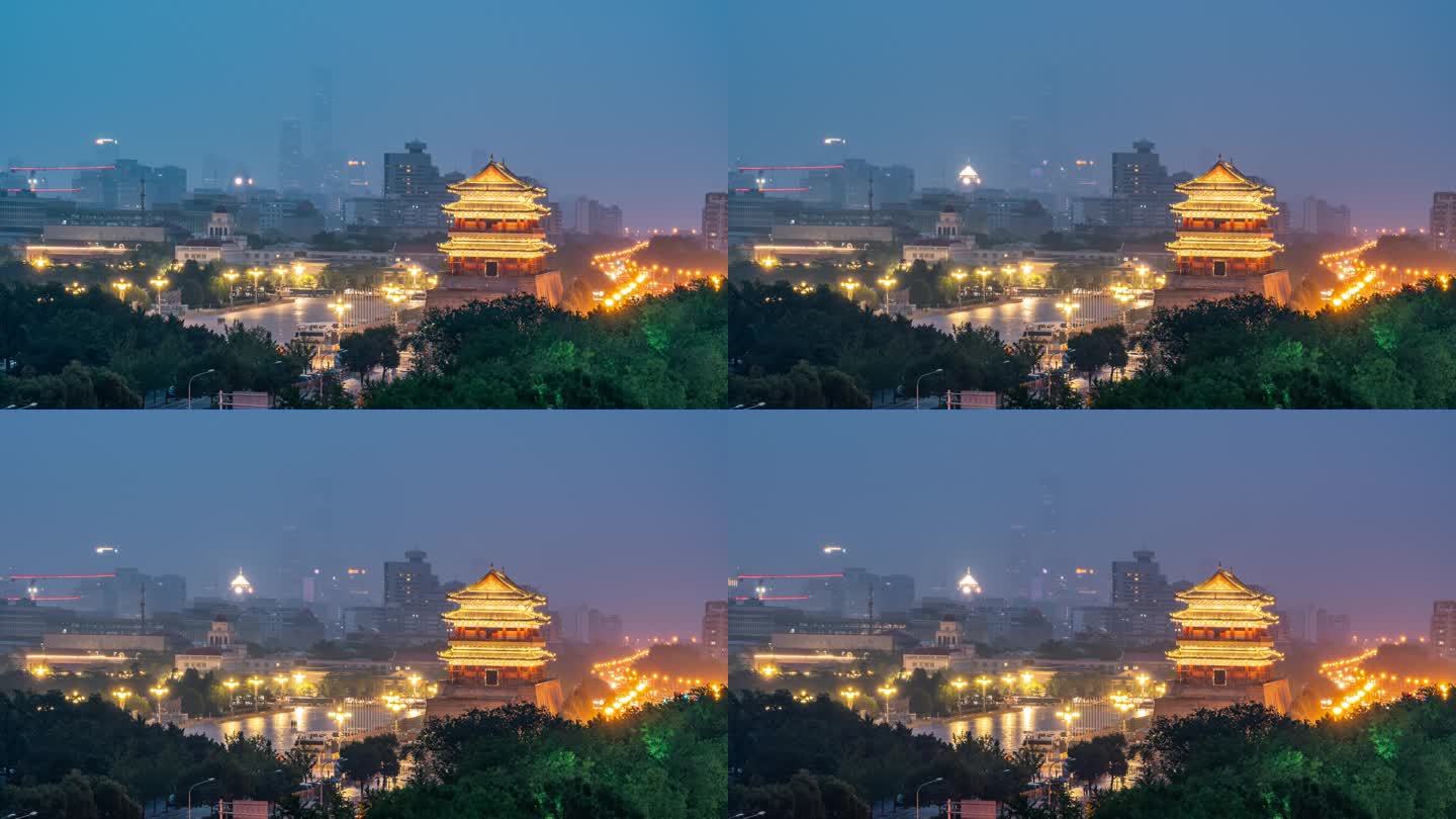 中国北京正阳门夜晚延时风光