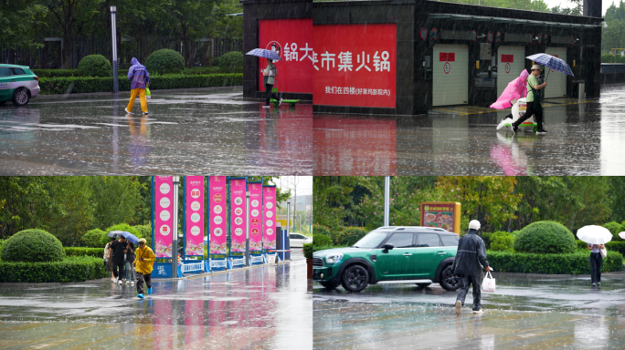 外卖师傅外卖小哥雨中送餐忙碌艰辛