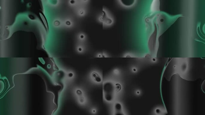 宽屏流体绿色黑白液态融合金属背景投影3