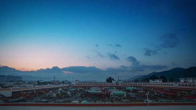 物流 市场 日出延时