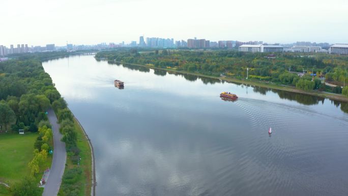 航拍北京通州 大运河 北京城市副中心