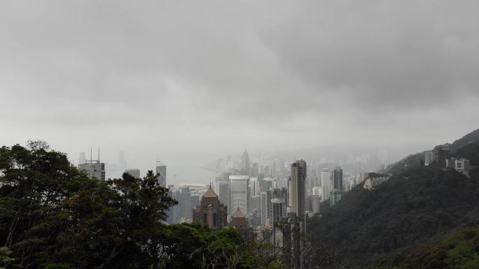 香港城市景、太平山顶、CBD国际金融中心