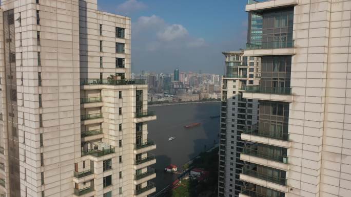 4K原素材-航拍上海豪宅，上海汤臣一品