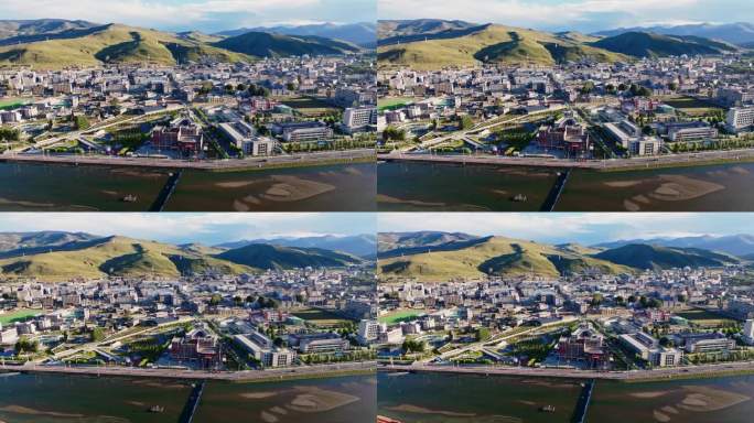 白塔寺 川西 航拍 落日  风景 甘孜