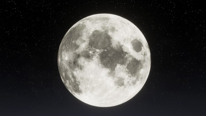 4k发光月亮圆月旋转