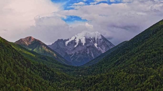 雅拉雪山 川西 航拍 落日 风景 甘孜