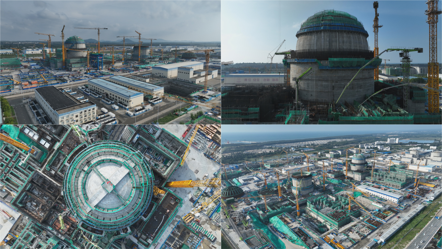 海南核电二期项目华龙一号核电机组航拍视频