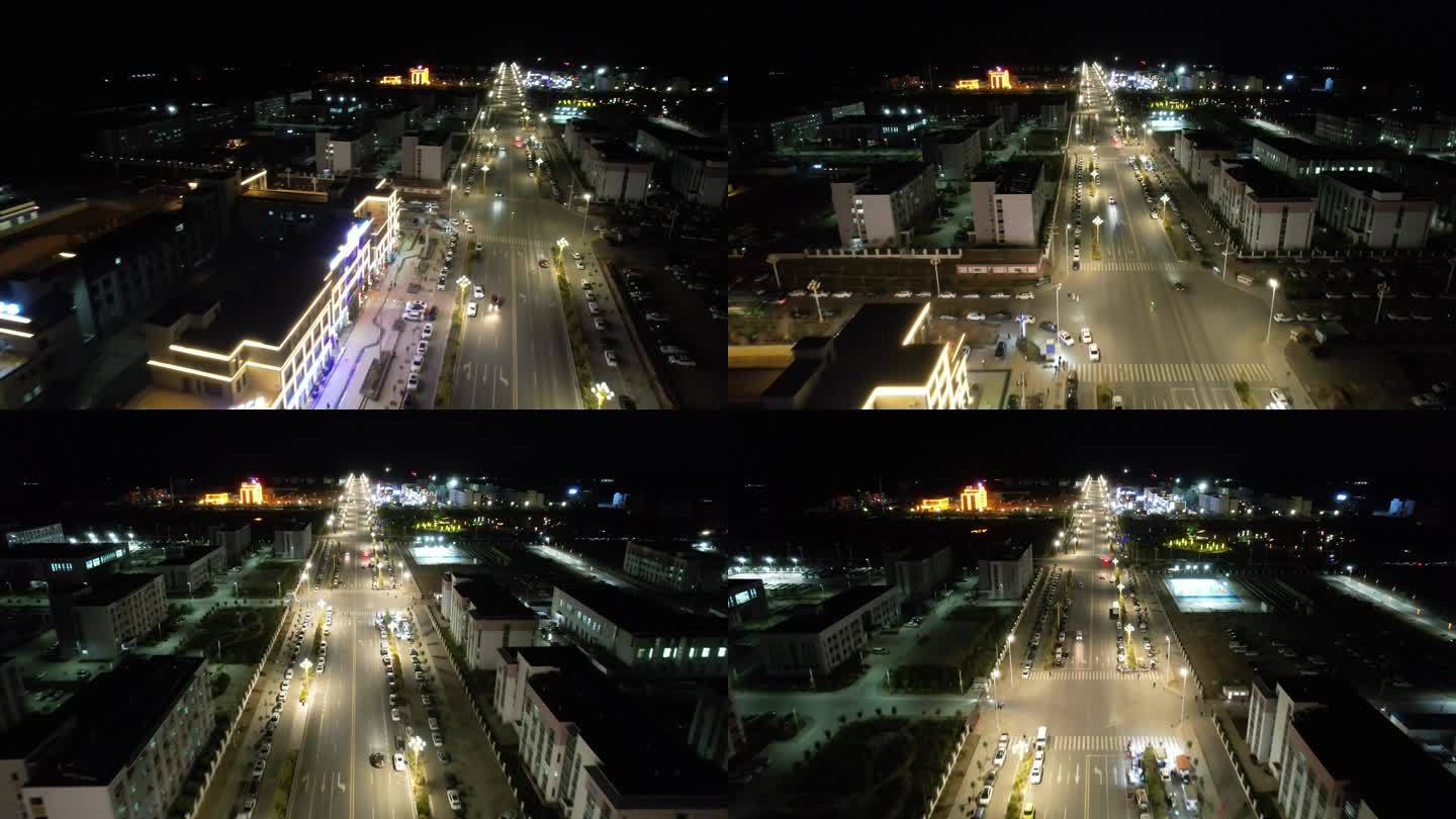 新城戈壁金瑞科创新城金塔酒泉建设夜景城市