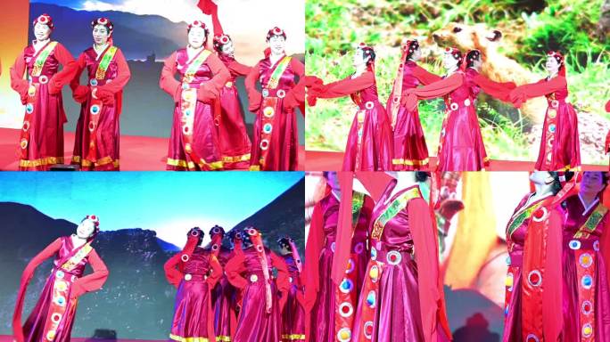 舞台上最美舞者表演藏族舞蹈