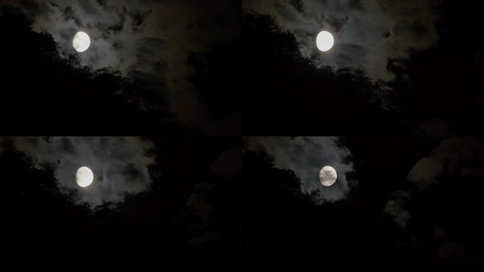 6K月亮在山头穿过云层【延时】