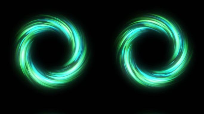 绿色能量光圈漩涡特效