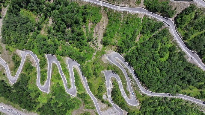 航拍四川独库公路雅安宝康线盘山公路