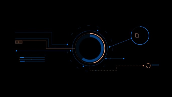 高科技未来技术接口基准HUD全息图元素与alpha通道