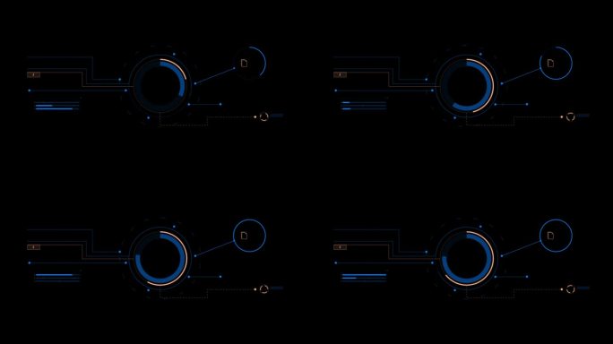 高科技未来技术接口基准HUD全息图元素与alpha通道