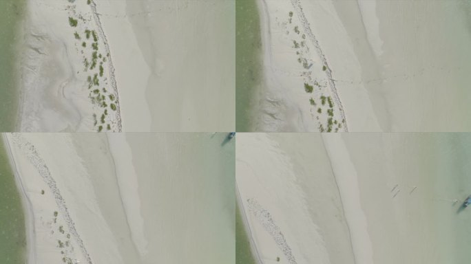 海上沙洲的无人机航拍图