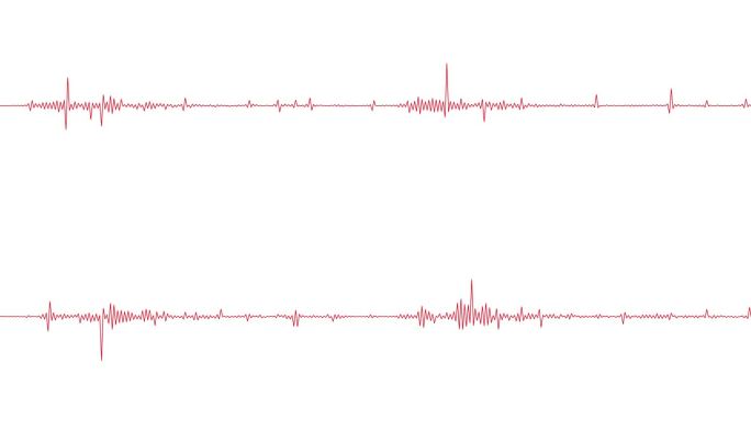 4k抽象音乐声波或音频波从孤立的白色背景。线数字极简的声音和配乐。