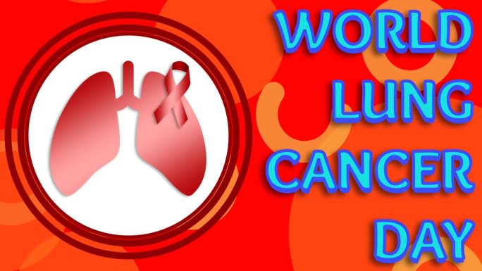 世界肺癌日动画和模板。8月1日为世界肺癌日。
