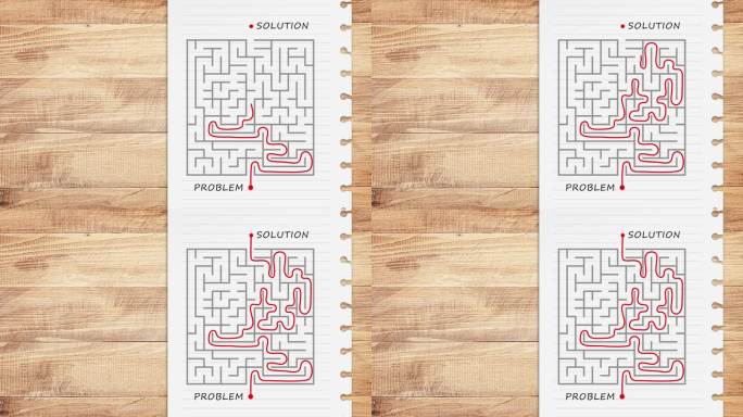 迷宫解决路径复杂的方式。解决问题和找出存在的迷宫概念。经营理念