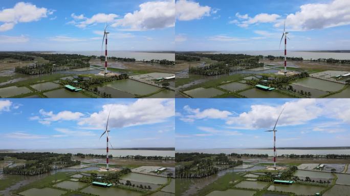 考克斯巴扎尔60兆瓦风力发电厂的风力涡轮机鸟瞰图