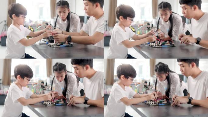 Schoolboy practice programming to control robots i