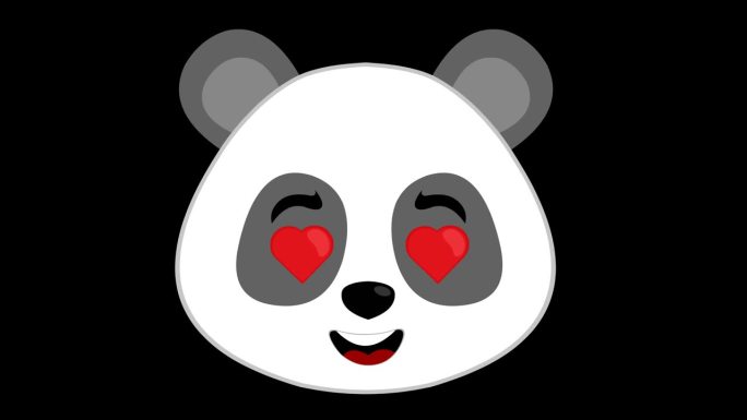 视频动画头熊猫熊爱心眼睛