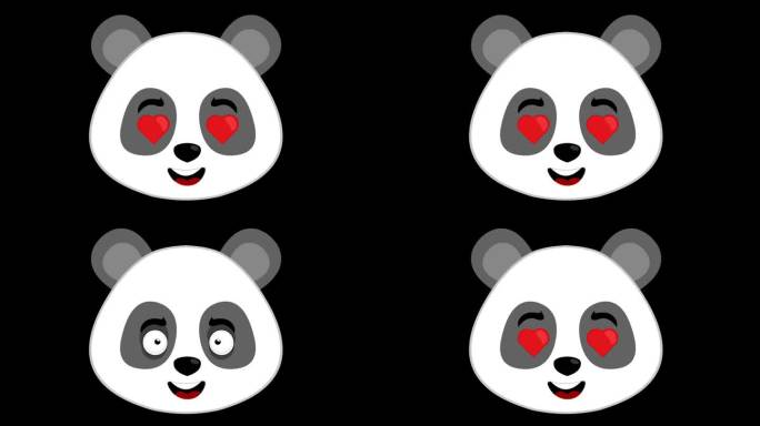 视频动画头熊猫熊爱心眼睛