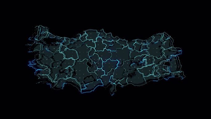 土耳其地图形状轮廓，国家数字等高线