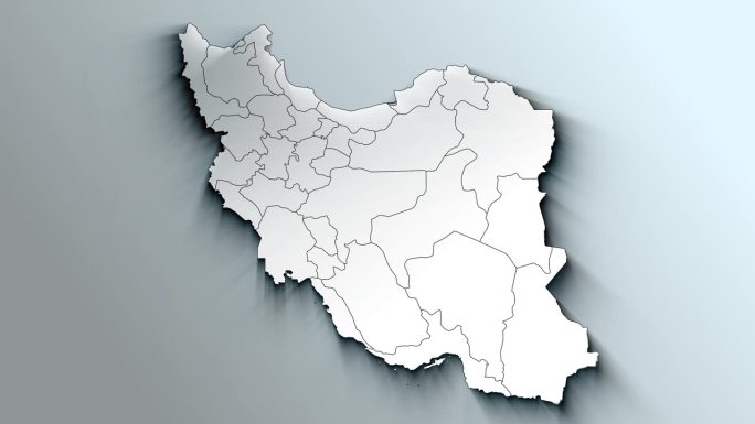 带省份的现代伊朗白色地图
