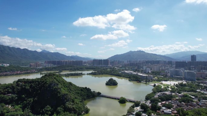 中国七星洞鸟瞰图城市风光城市建设城市发展