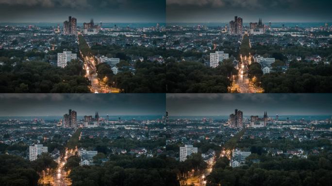 黄昏时分的科隆市景