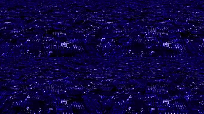 动态图形3D数字技术未来的蓝色粒子背景。技术和运动粒子背景