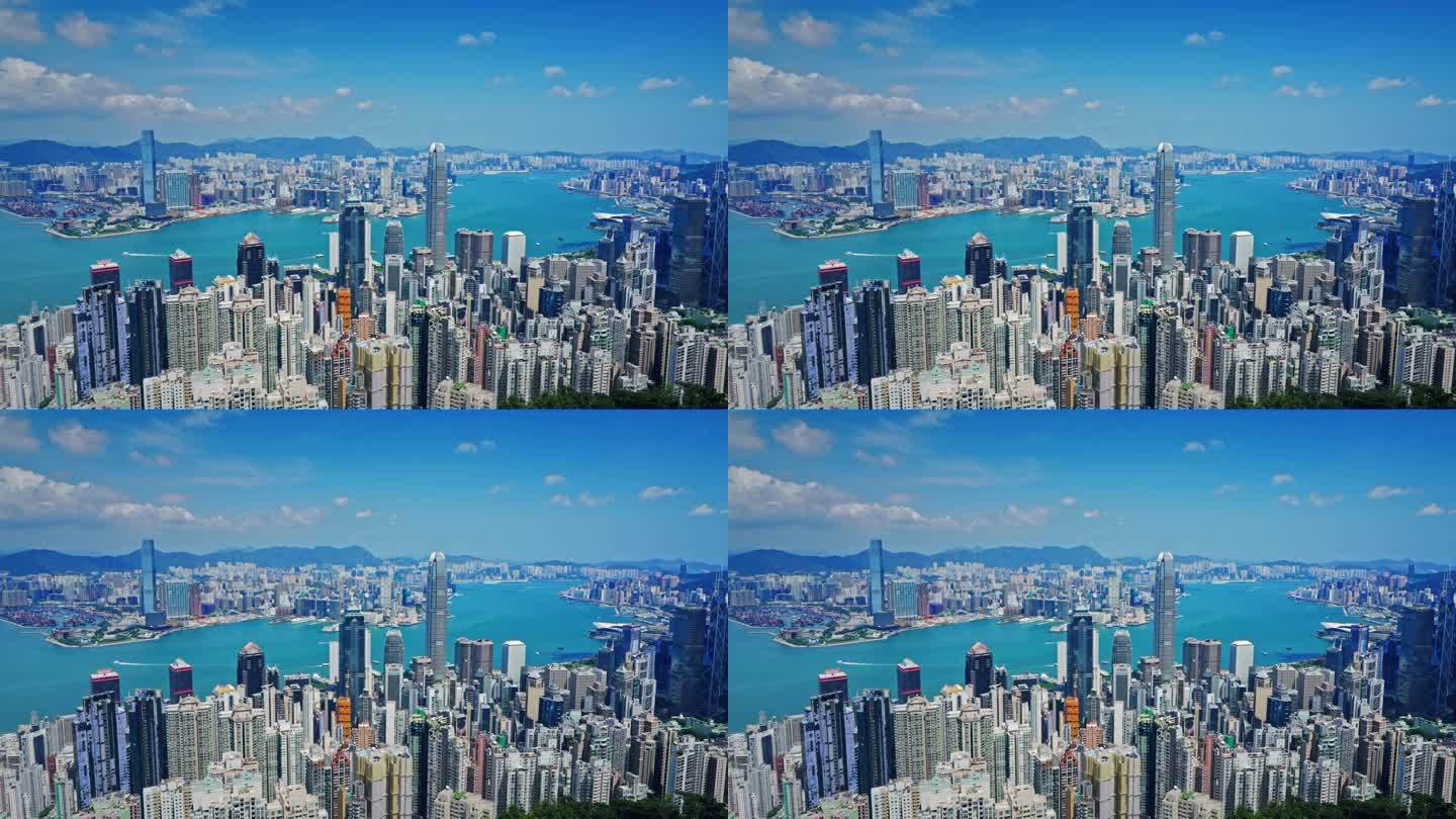 【正版素材】香港大景全景大气俯拍7242