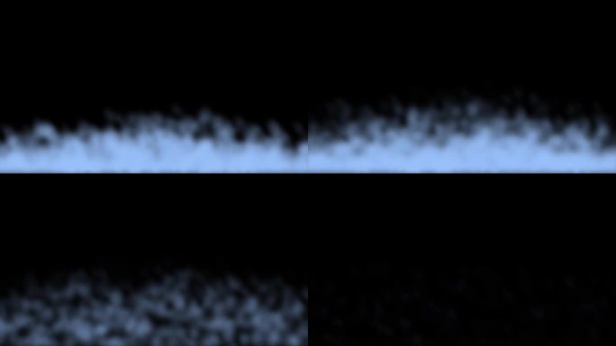 蓝烟从下面冒出来然后消失的动画素材(黑色背景)