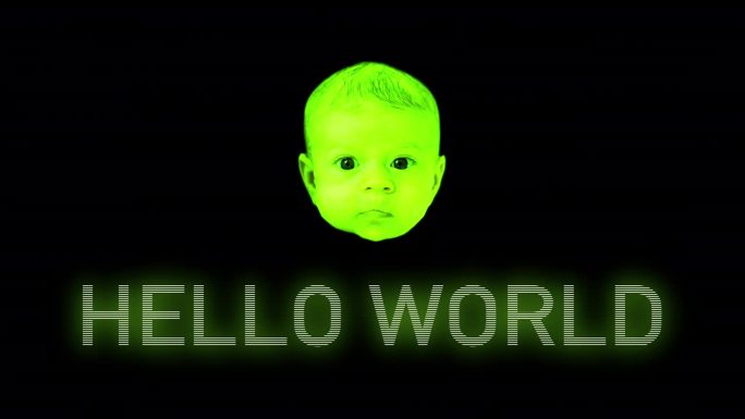 Hello world baby新生儿诞生电脑技术