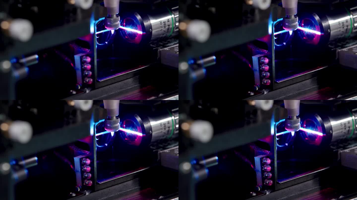 紫光激光切割量子工程机器的特写
