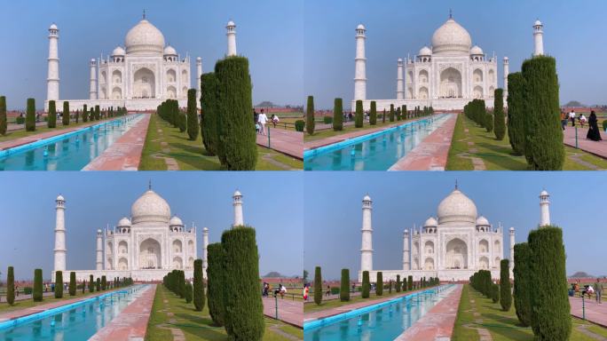 印度北方邦阿格拉- 12.15.2022:印度阿格拉泰姬陵。参观热门旅游景点的游客。