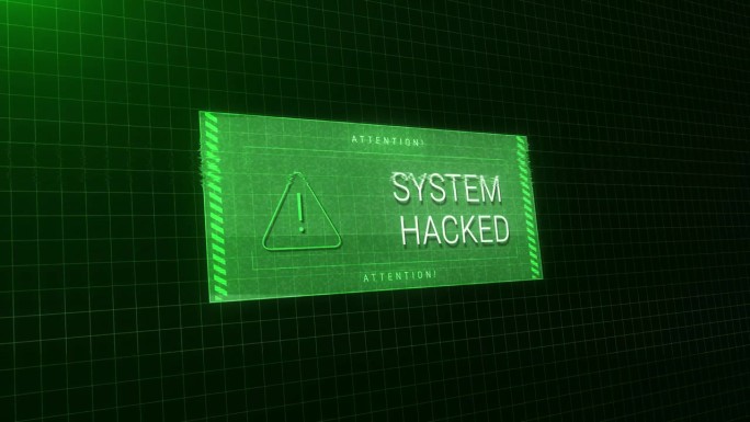 系统被黑客攻击，警告提示消息屏被黑客攻击。检测到间谍软件病毒