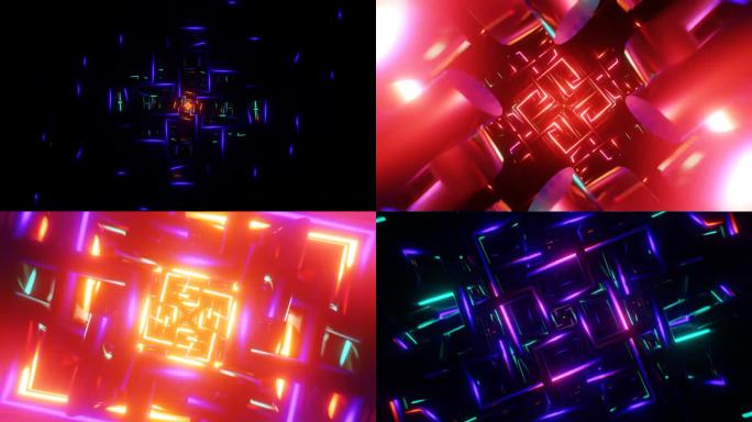 催眠VJ循环:无缝节奏闪烁迪斯科模式与霓虹灯。
