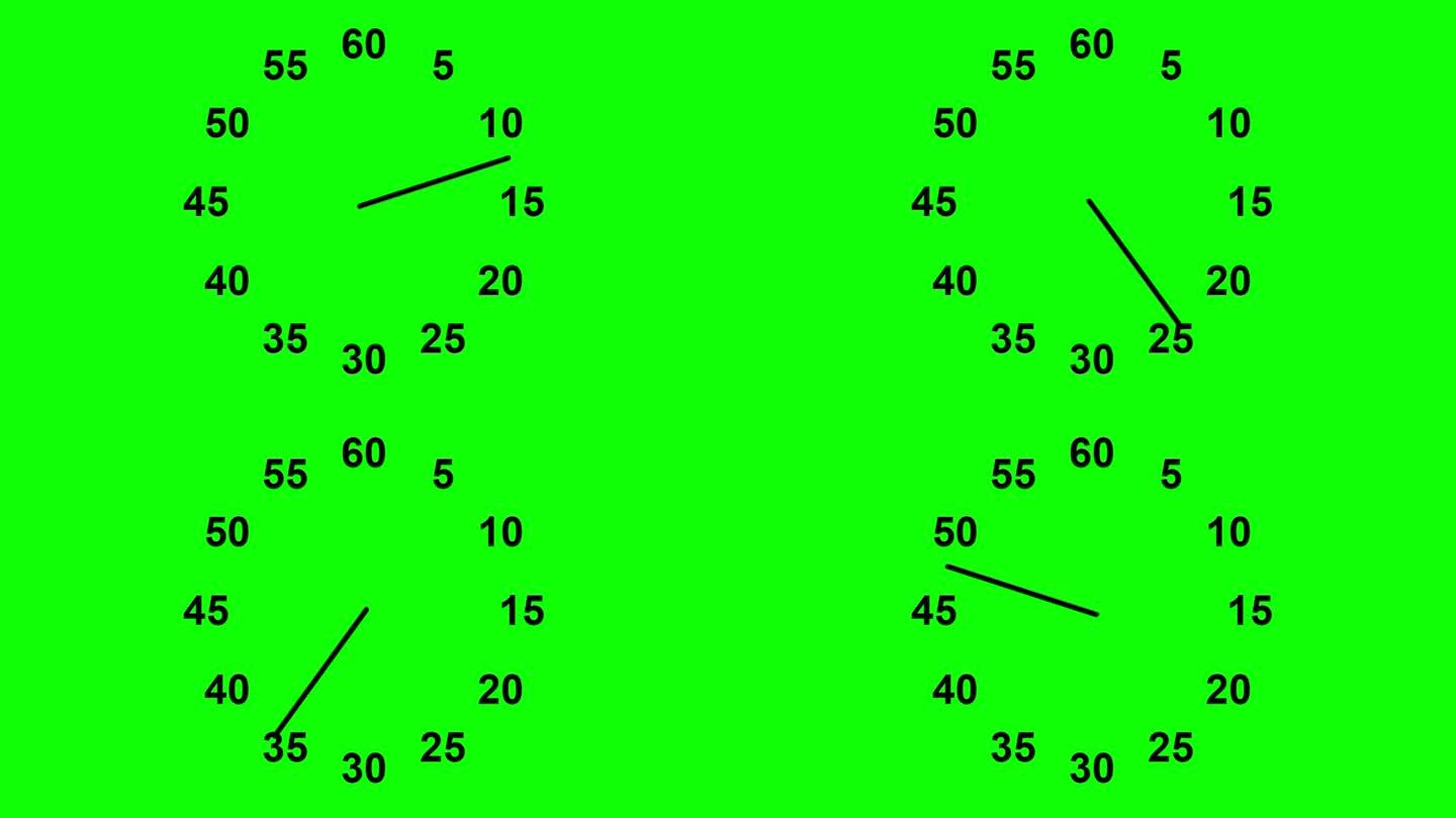 60秒定时器运动图形与绿屏背景