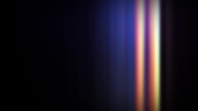 动画循环技术多色光模糊竖线移动到左边的动画黑色抽象背景上的屏幕项目覆盖。