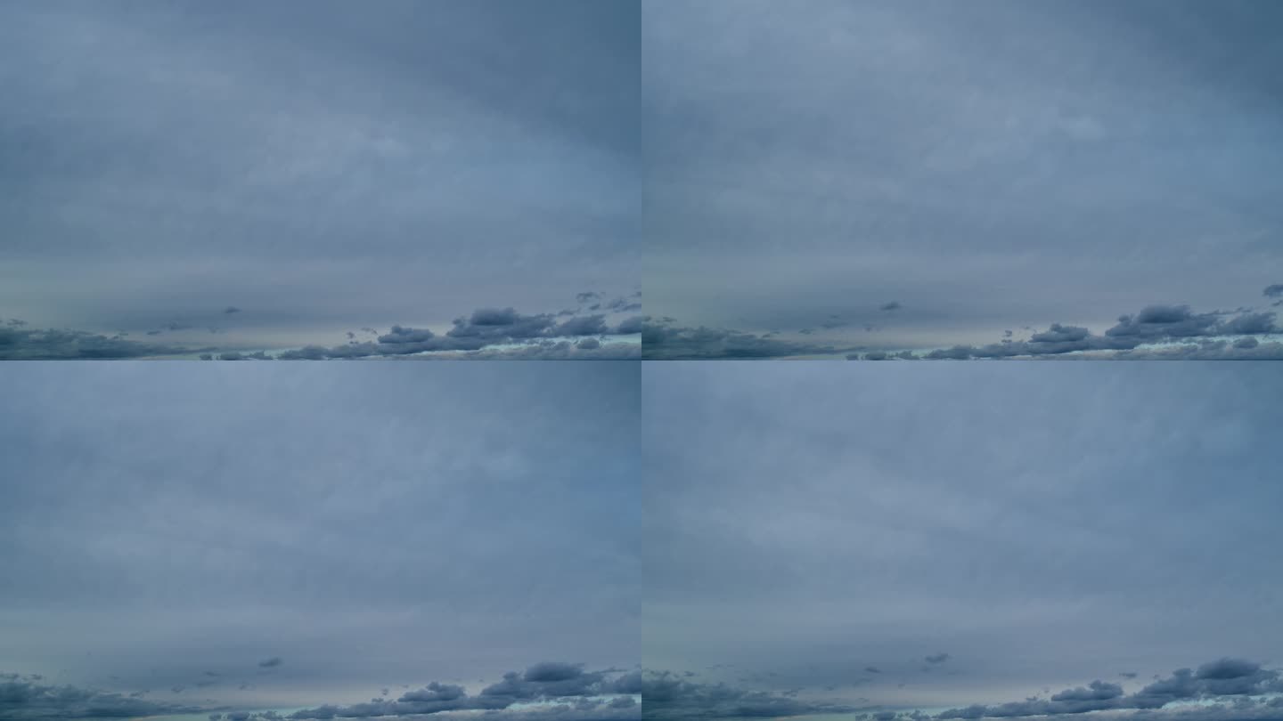 暴风雨阴天的云图。天空阴雨连绵。间隔拍摄。