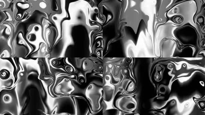 宽屏流体黑白液态融合金属背景投影43