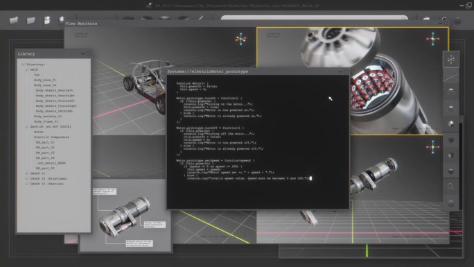 概念三维CAD软件，开发电动汽车