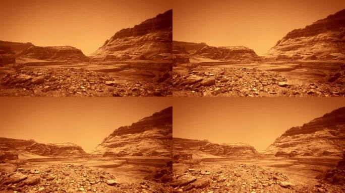火星的岩石表面。人类未来的太空探索