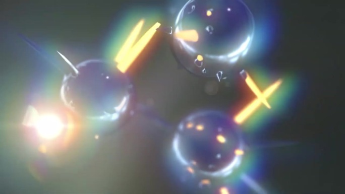 彩色发光的尖球移动动画