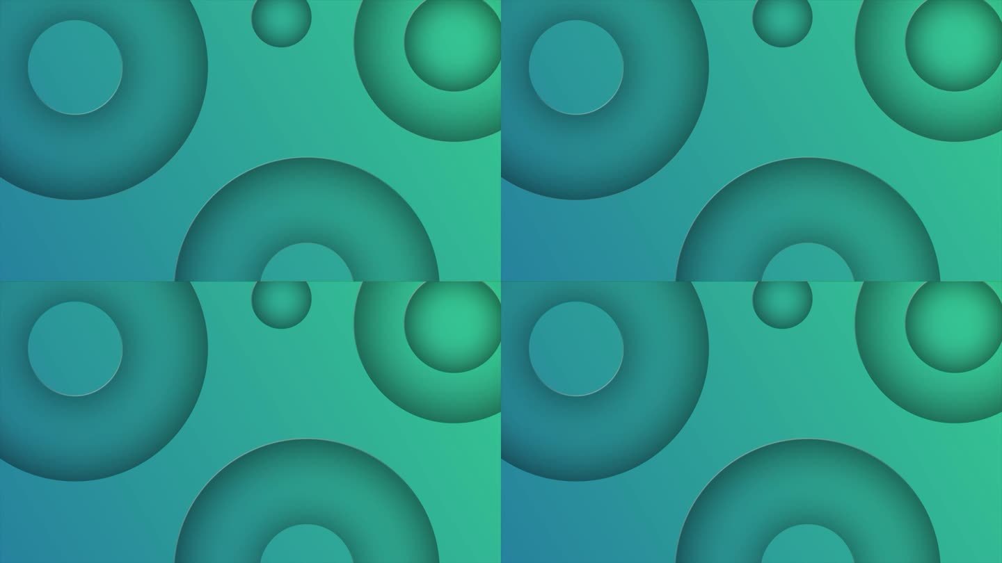 蓝色和绿色3d深度半圆形状的背景，简单而优雅的最小背景