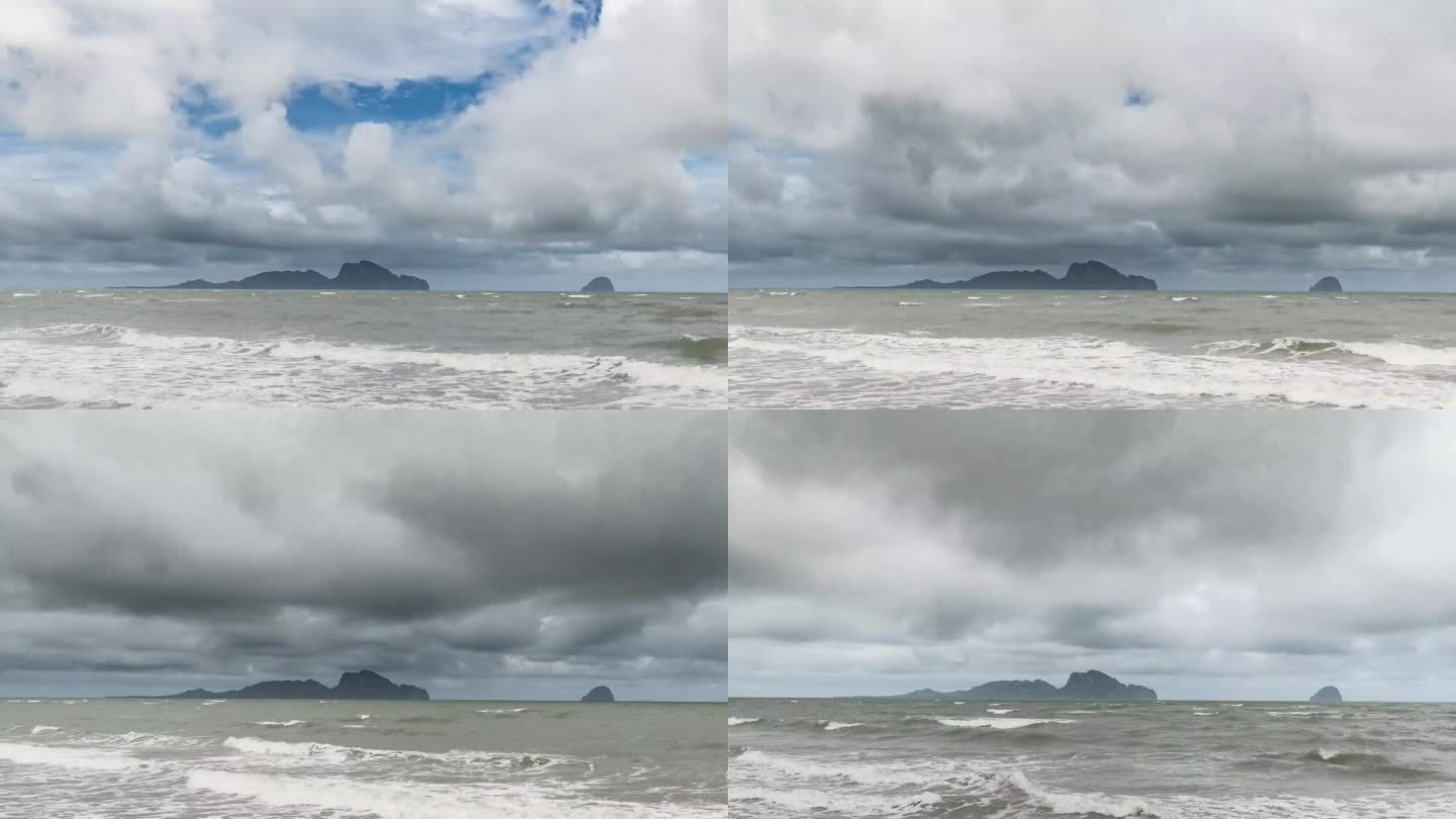 泰国南部海上风暴的延时镜头