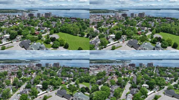 鸟瞰图女王大学-金斯敦，安大略省|加拿大