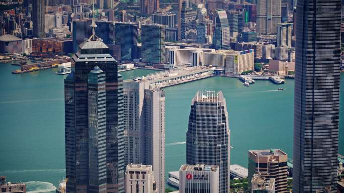 【正版素材】香港大景全景大气俯拍7169